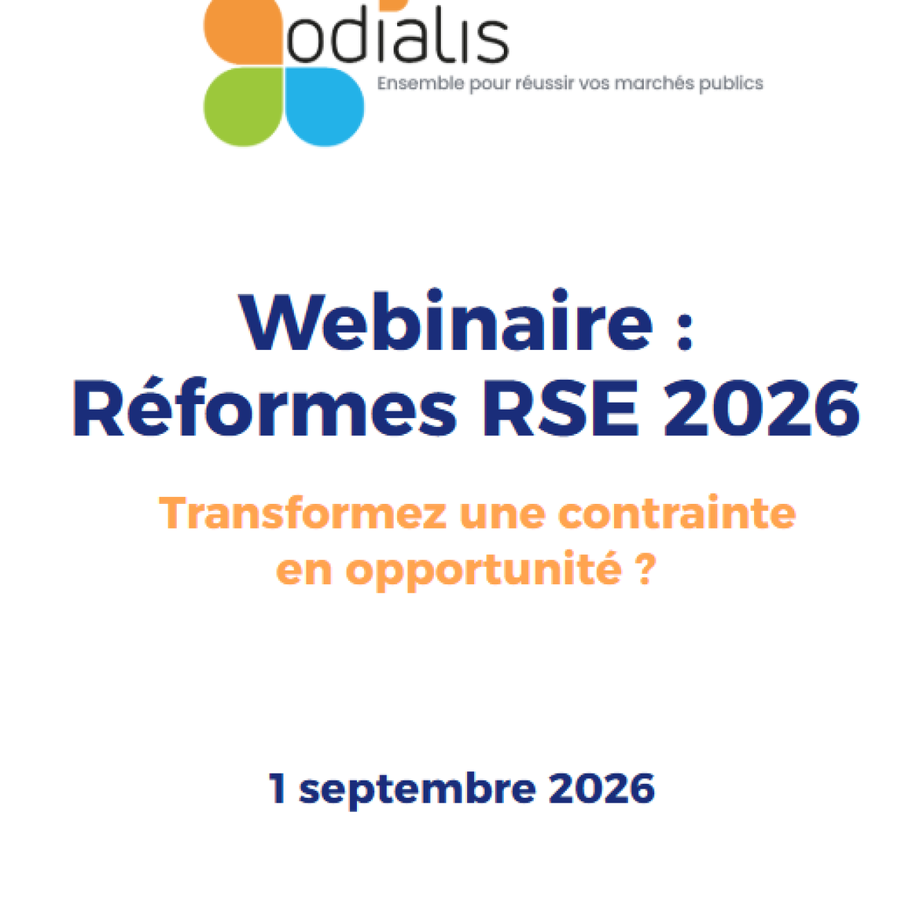 Support du webinaire RSE sur les réformes de 2026.